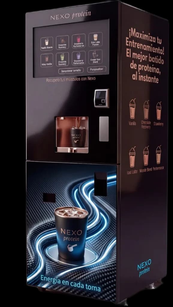 Máquina vending Nexo Protein para gimnasios en Medellín